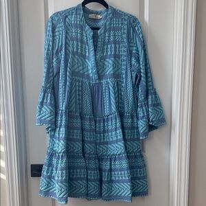 Devotion Twins Ella Embroidered Mini Dress Blue